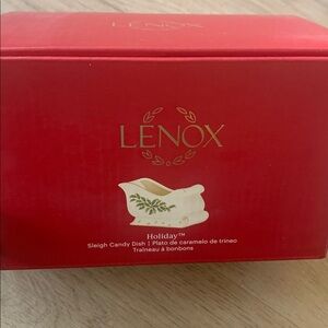 Lenox Red Holiday Sleigh Dish